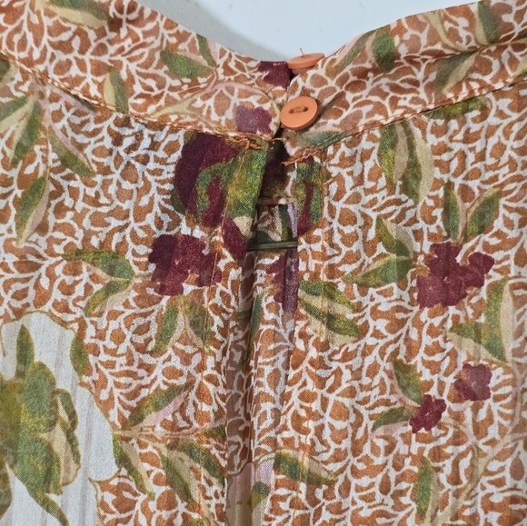 Vero Moda chiffon high neck long sleeves floral dress  color rust,burgundy - Picture 6 of 8